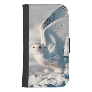 Snowy Owl taking off from snow Samsung S4 Wallet Case