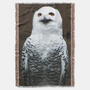 Snowy Owl tbcna Throw Blanket