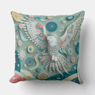 Snowy owl throw pillow