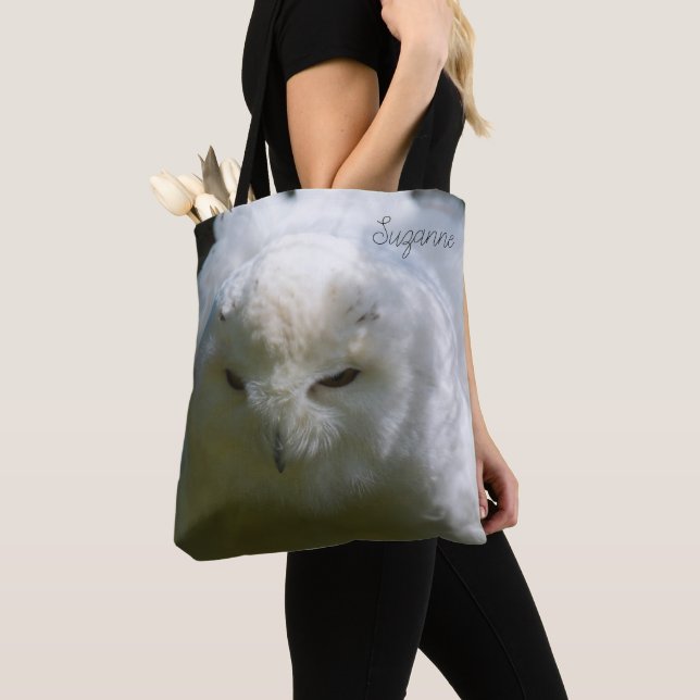 Snowy Owl Tote Bag (Close Up)