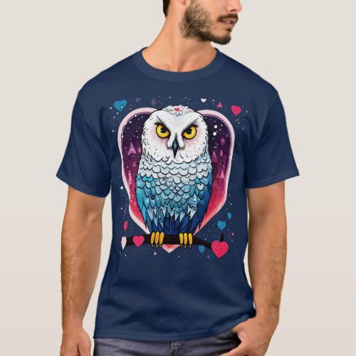 Snowy Owl Valentine Day T_Shirt