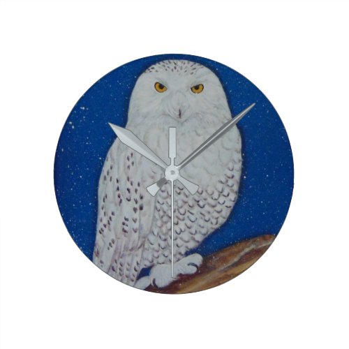 Snowy Owl Wall Clock Decor