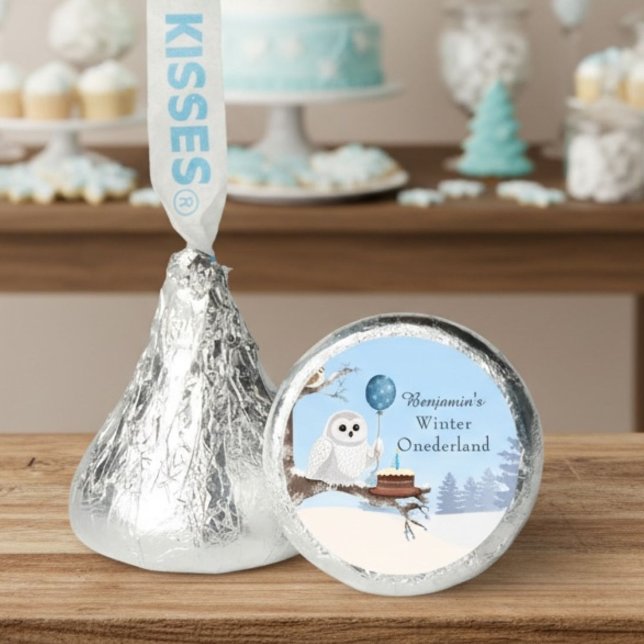 Snowy Owl Winter Onederland Birthday  Hershey®'s Kisses® (Creator Uploaded)