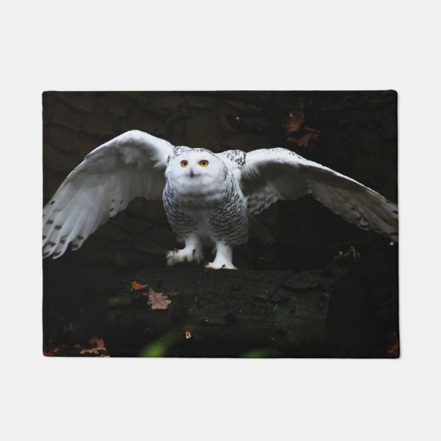 Snowy Owl With Open Wings dma Doormat (Front)