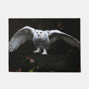 Snowy Owl With Open Wings dmcnm Doormat