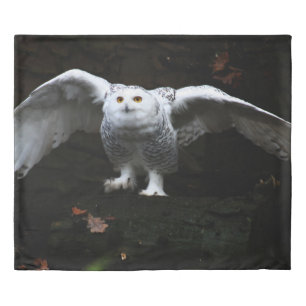 Snowy Owl With Open Wings kccna Duvet Cover
