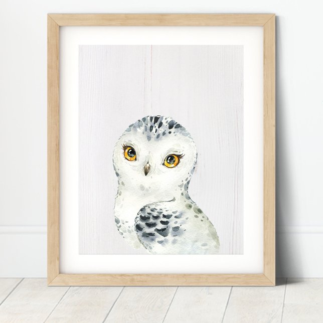 Snowy Owl Woodland Nursery Art Print (Creator Uploaded)