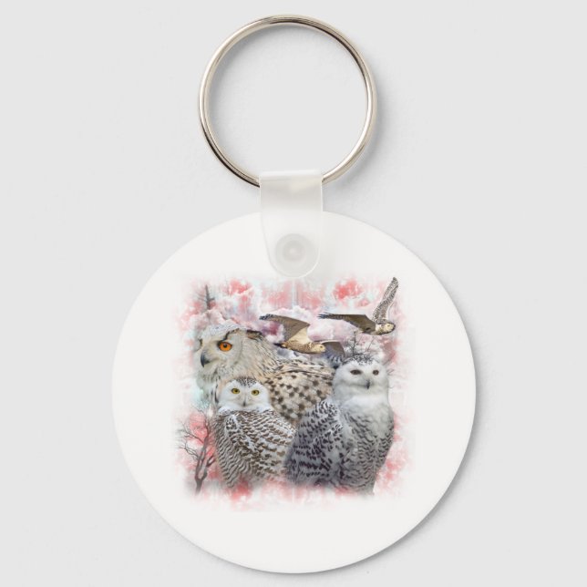 Snowy Owls Keychain (Front)