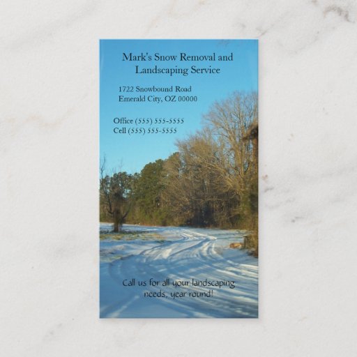 Customizable Snowy Path - North Carolina Snow Scene Business Card