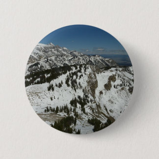 Snowy Peaks of Grand Teton Mountains I Photography Button