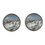 Snowy Peaks of Grand Teton Mountains I Photography Cufflinks