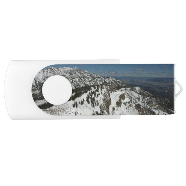 Snowy Peaks of Grand Teton Mountains I Photography Flash Drive (Front)