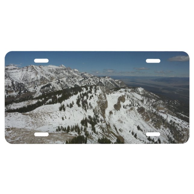 Snowy Peaks of Grand Teton Mountains I Photography License Plate (Front)