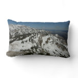 Snowy Peaks of Grand Teton Mountains I Photography Lumbar Pillow