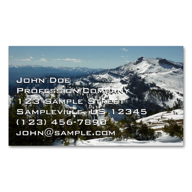 Snowy Peaks of Grand Teton Mountains II Photo Business Card Magnet (Front)