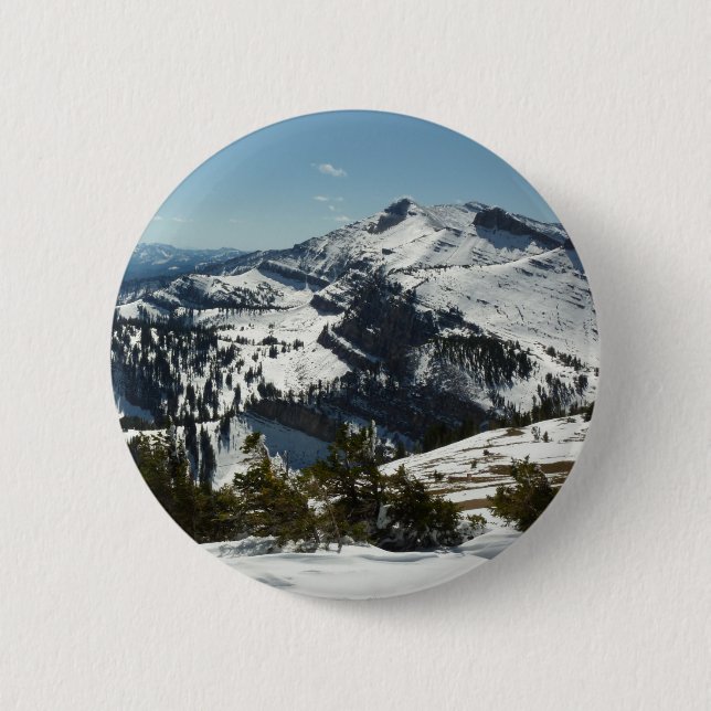 Snowy Peaks of Grand Teton Mountains II Photo Button (Front)