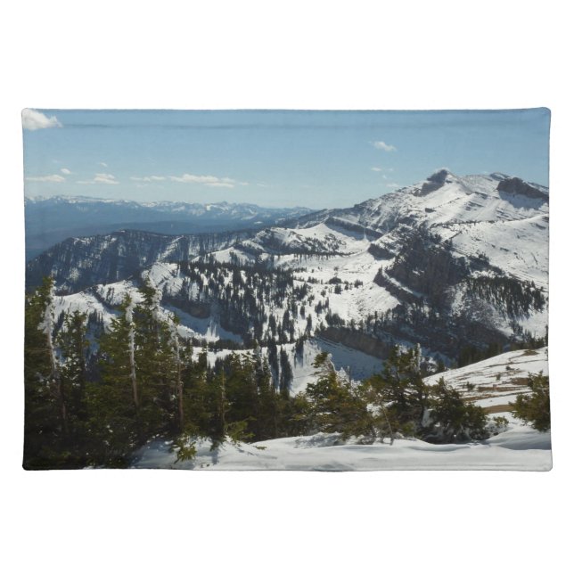Snowy Peaks of Grand Teton Mountains II Photo Cloth Placemat (Front)