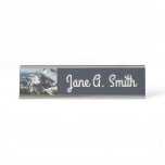 Snowy Peaks of Grand Teton Mountains II Photo Desk Name Plate