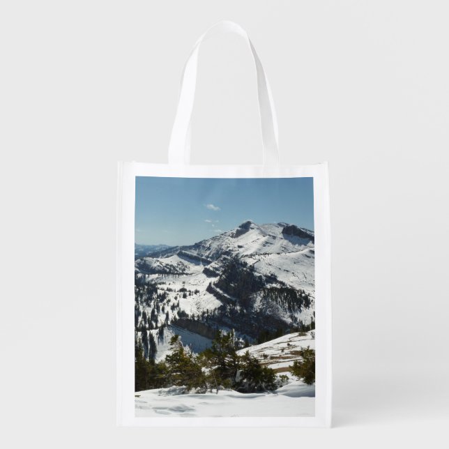 Snowy Peaks of Grand Teton Mountains II Photo Grocery Bag (Front)