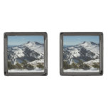Snowy Peaks of Grand Teton Mountains II Photo Gunmetal Finish Cufflinks