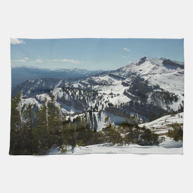 Snowy Peaks of Grand Teton Mountains II Photo Kitchen Towel (Horizontal)