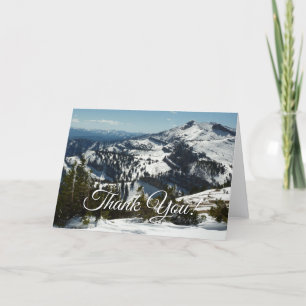 Snowy Peaks of Grand Teton Mountains II Photo Letterpress Thank You Card