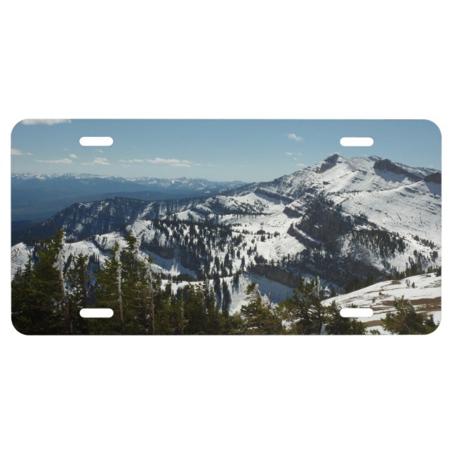 Snowy Peaks of Grand Teton Mountains II Photo License Plate (Front)