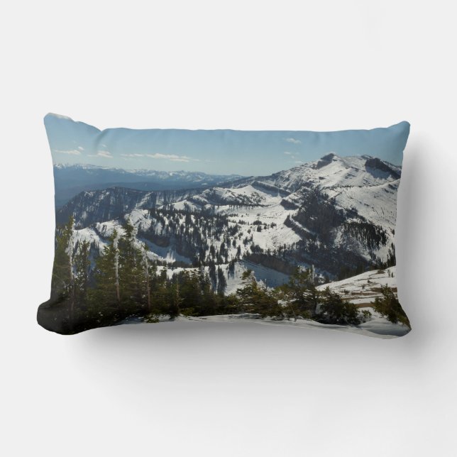 Snowy Peaks of Grand Teton Mountains II Photo Lumbar Pillow (Front)