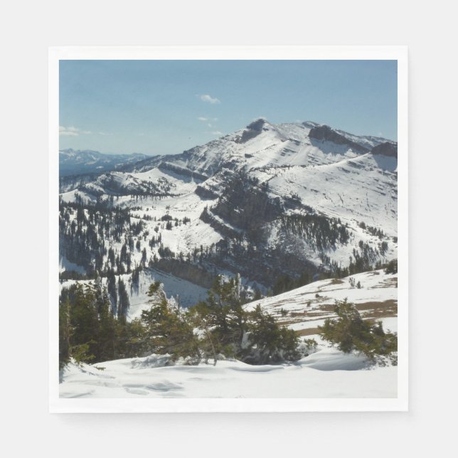 Snowy Peaks of Grand Teton Mountains II Photo Paper Napkins (Front)
