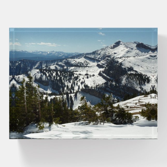 Snowy Peaks of Grand Teton Mountains II Photo Paperweight (Front)