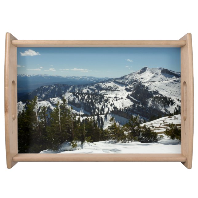 Snowy Peaks of Grand Teton Mountains II Photo Serving Tray (Front)