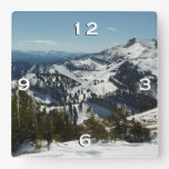 Snowy Peaks of Grand Teton Mountains II Photo Square Wall Clock
