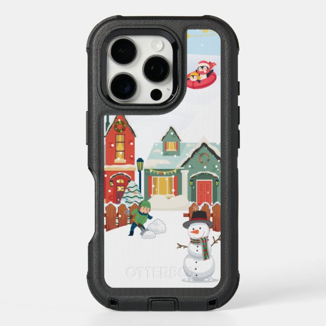 Snowy Penguin Christmas Otterbox iPhone Case (Back)