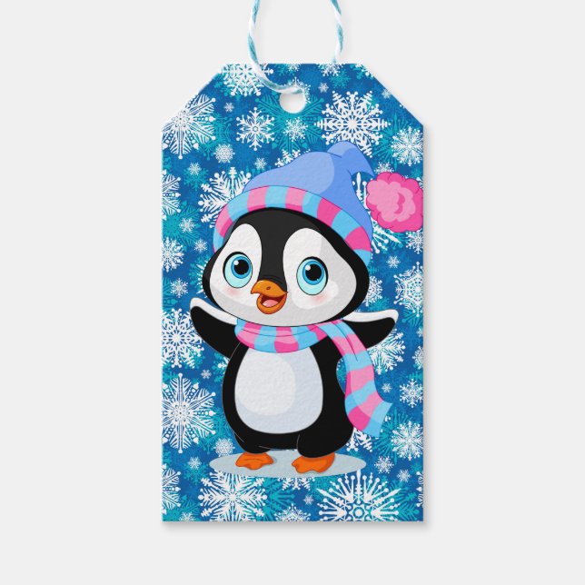 Snowy Penquin   Gift Tags (Front)