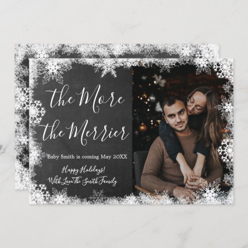 Snowy Photo Christmas Pregnancy Announcement Cards