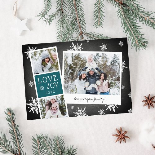 Snowy Photobooth Holiday Photo Collage Card