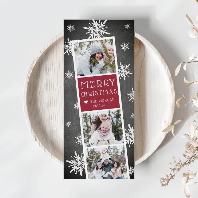 Snowy Photobooth Holiday Photo Collage Card (Creator Uploaded)