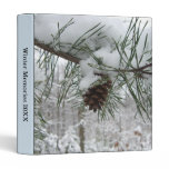 Snowy Pine Branch 3 Ring Binder