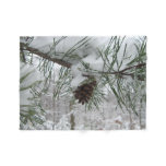 Snowy Pine Branch Fleece Blanket