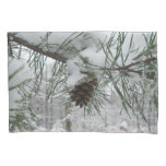 Snowy Pine Branch Pillow Case
