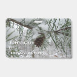 Snowy Pine Branch Winter Nature Photography Badge