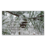 Snowy Pine Branch Winter Nature Photography Business Card Magnet