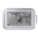 Snowy Pine Branch Winter Nature Photography Cake Pan