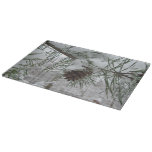 Snowy Pine Branch Winter Nature Photography Cutting Board