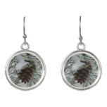 Snowy Pine Branch Winter Nature Photography Earrings
