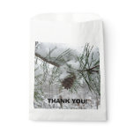 Snowy Pine Branch Winter Nature Photography Favor Bag