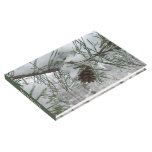 Snowy Pine Branch Winter Nature Photography Guest Book