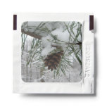 Snowy Pine Branch Winter Nature Photography Hand Sanitizer Packet