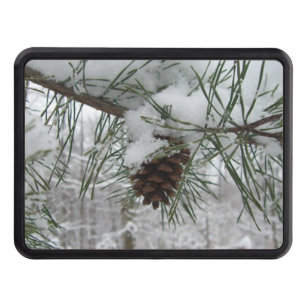 Snowy Pine Branch Winter Nature Photography Hitch Cover