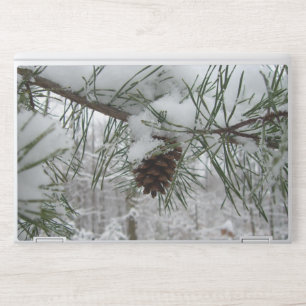 Snowy Pine Branch Winter Nature Photography HP Laptop Skin